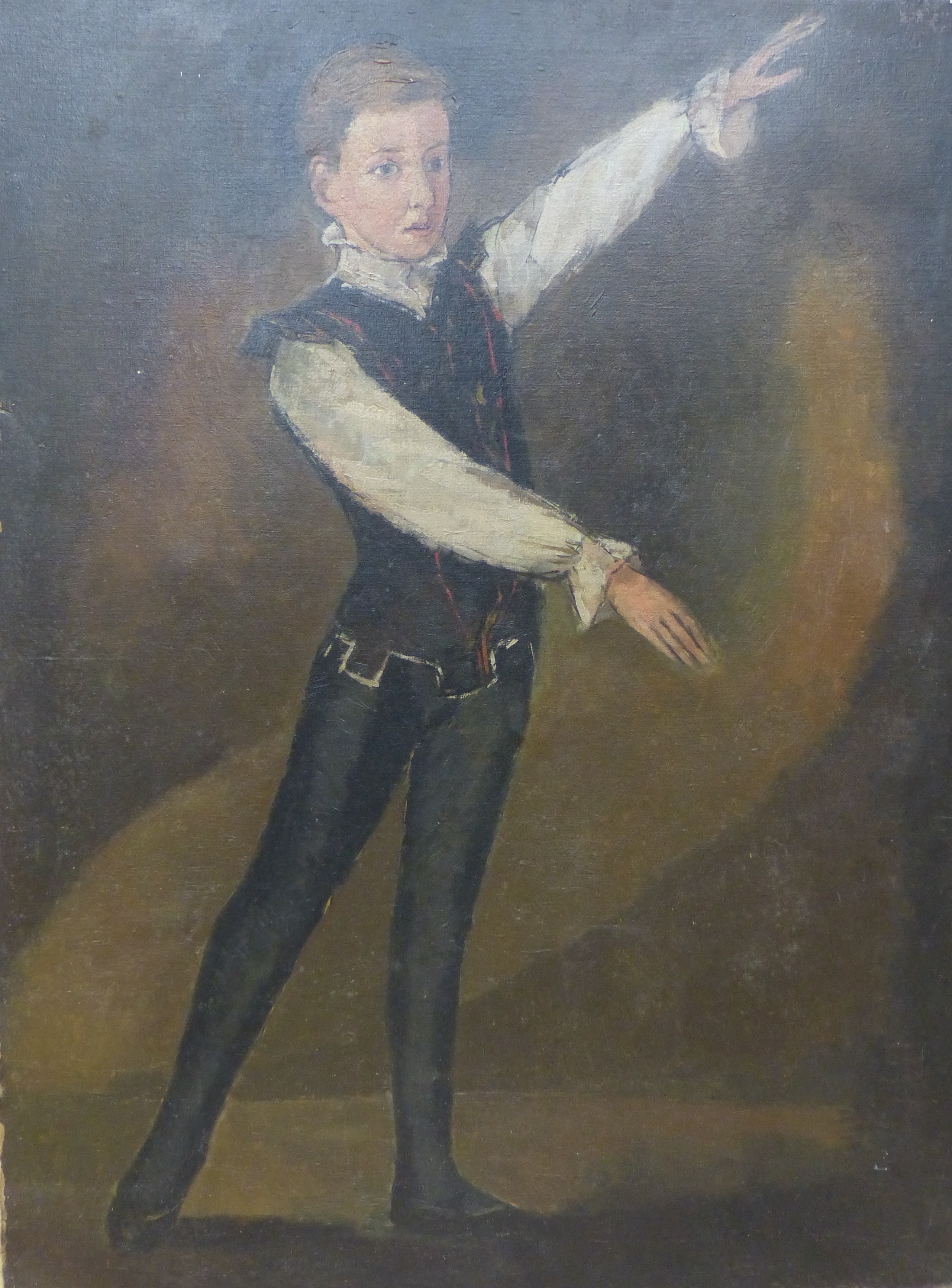 Bernard Fleetwood Walker, oil on canvas, Study of a boy dancer, signed, inscribed verso and dated 1931, 86 x 66cm, unframed